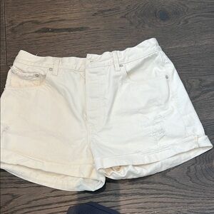 Boyish Women's Cream denim Shorts